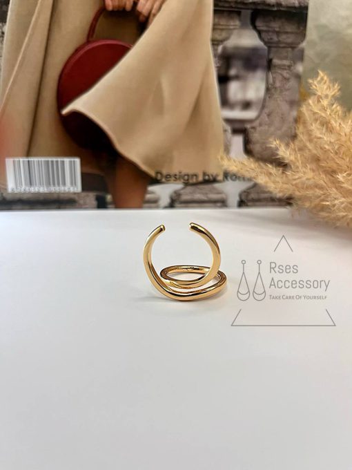 انگشتر مینیمال دوحالته طلایی