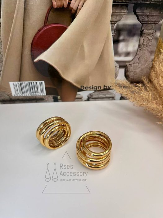 انگشتر مینیمال چهارلاین طلایی